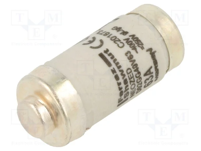 Fus&iacute;vel: Baixa Tens&atilde;o, Gg, 63a, 400vac, 250vdc, Industrial, D02