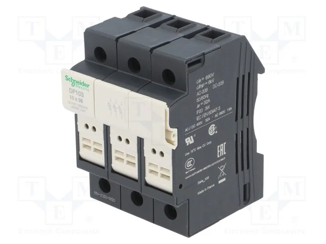 Fus&iacute;vel seccionador, Polos: 3, 32A, IP20
