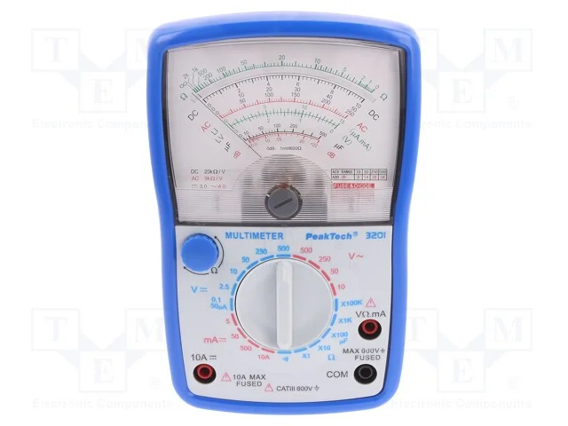 Mult&iacute;metro Anal&oacute;gico, Anal&oacute;gico, Vac: 10v,50v,250v,500v