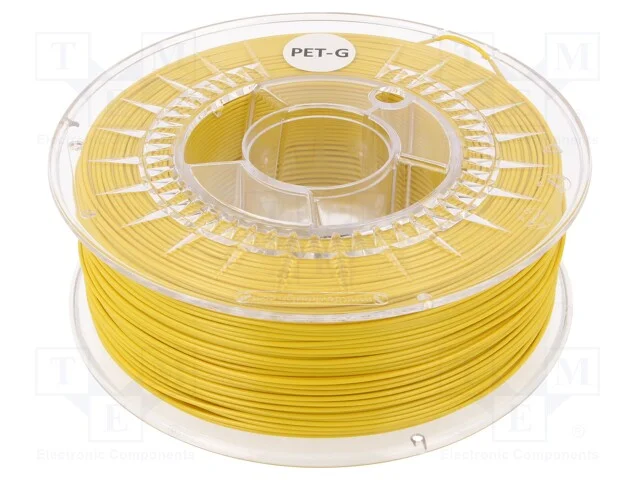 Filamento: PET-G, : 1,75mm, amarelo, 220&divide;250C, 1kg