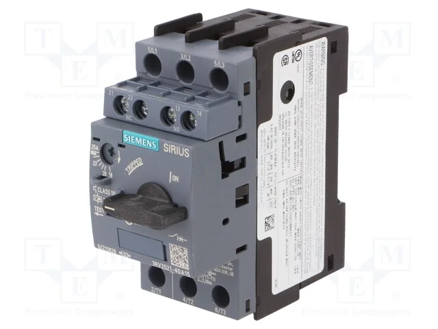 Disjuntor de Motor, 11kw, No + Nc, 220&divide;690vac, para Trilho Din