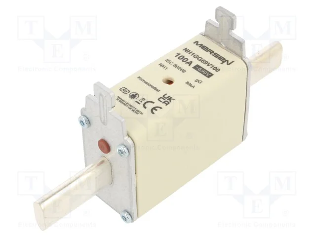 Fus&iacute;vel: Baixa Tens&atilde;o, Gg, 100a, 690vac, 400vdc, Nh1