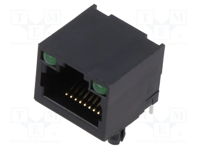Tomada, Rj45, Pin: 8, com D&iacute;odo Led, Sistema: 8p8c, Tht