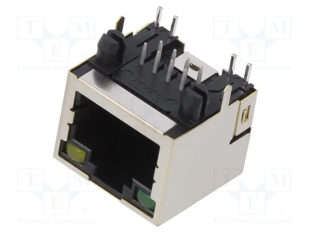 Tomada, Rj45, Pin: 8, Blindadas,Com D&iacute;odo Led, Sistema: 8p8c, Tht