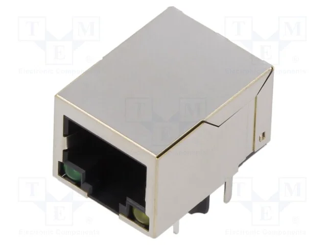 Tomada, Rj45, Pin: 8, Blindadas,Com D&iacute;odo Led, Sistema: 8p8c, Tht