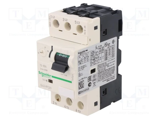 Disjuntor de Motor, 7,5kw, 230&divide;690vac, para Trilho Din, Ip20