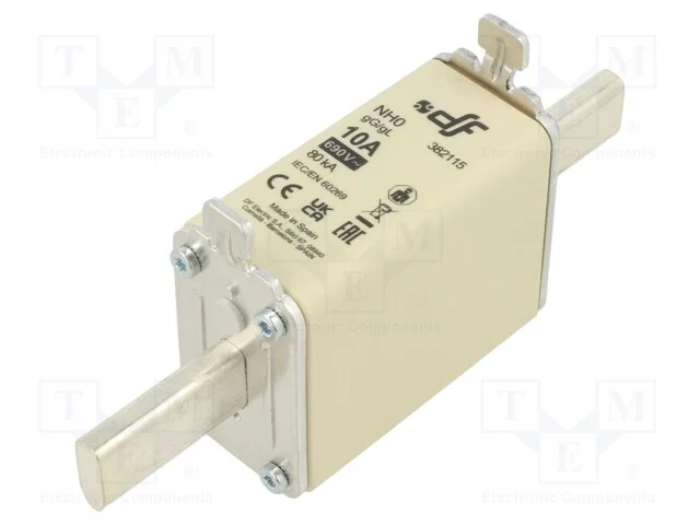 Fus&iacute;vel: Baixa Tens&atilde;o, Gg, 10a, 690vac, 440vdc, Cer&acirc;mico, Nh0