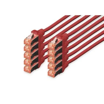 Digitus Cat 6 S/Ftp Patchkabel, 10 St&uuml;ck, 3m, Rot