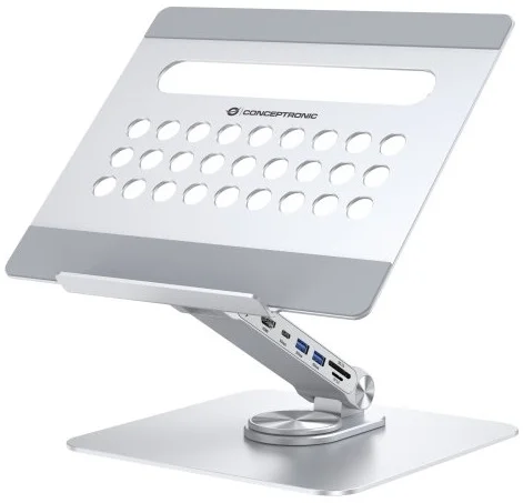 Docking Station Usb-C "7-Em-1" C/ Suporte Dobr&aacute;vel P/ Tablet Prateado - Conceptronic