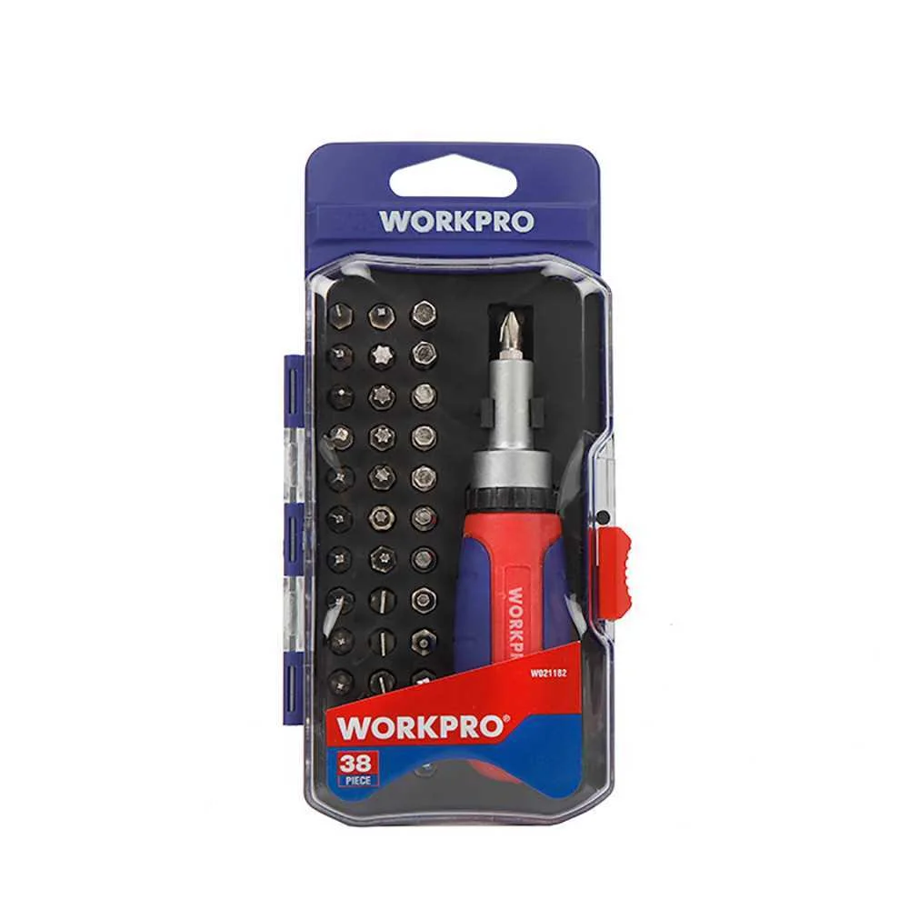 Jogo de Bits e Roquete 38 Pe&ccedil;as Workpro