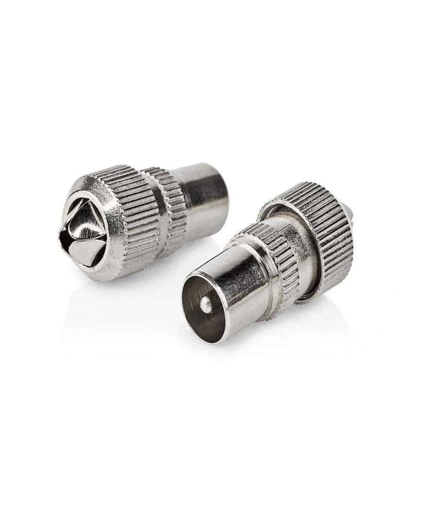 Conector Iec (Coaxial) Reto Macho Niquelado .