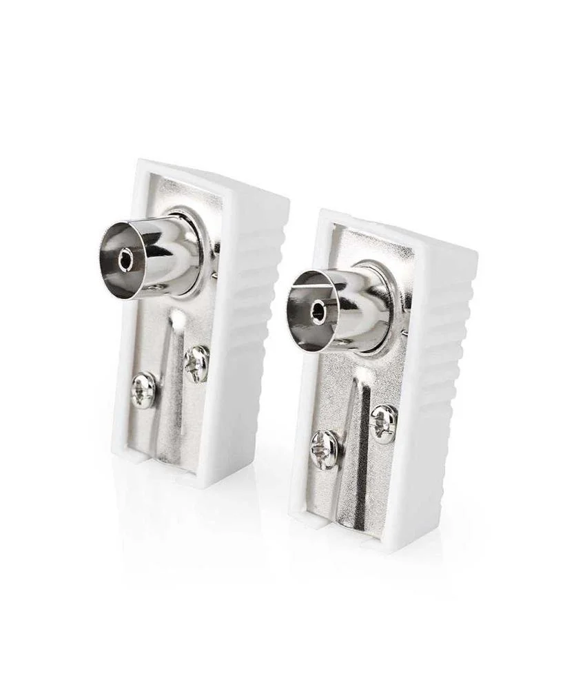 Conector Iec (Coaxial) F&ecirc;mea em &Acirc;ngulo Niquelado.