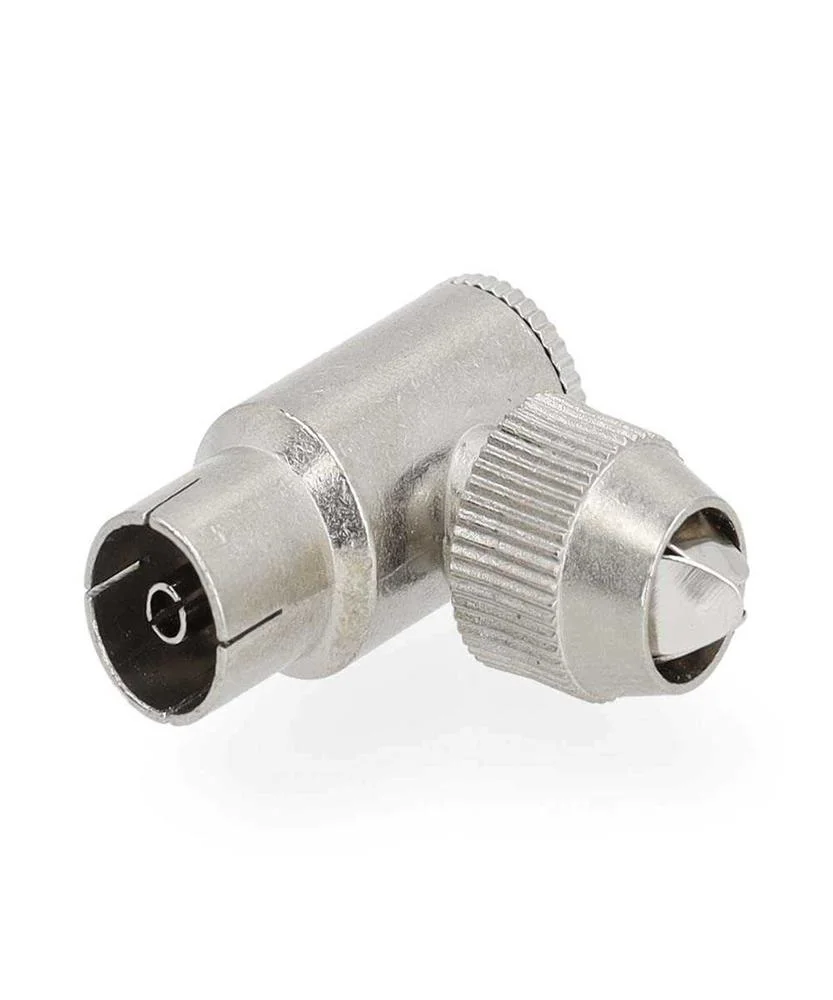Conector Iec (Coaxial)  Angulado 90  Mujer  Nique.