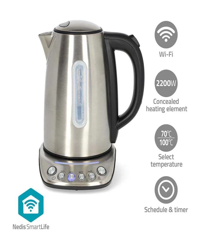 Chaleira El&eacute;ctrica Smartlife Wi-Fi 1,7 L em A&ccedil;o.