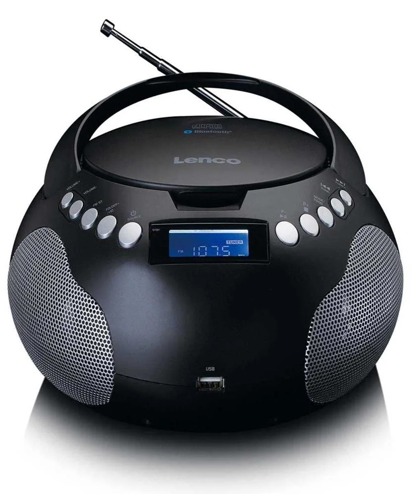 R&aacute;dio Cd/Mp3 Port&aacute;til com Usb e Bluetooth Preto