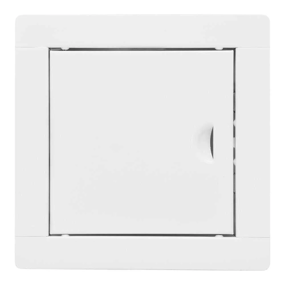 Tampa manual embutida quadrada a&ccedil;o branco 15x15cm