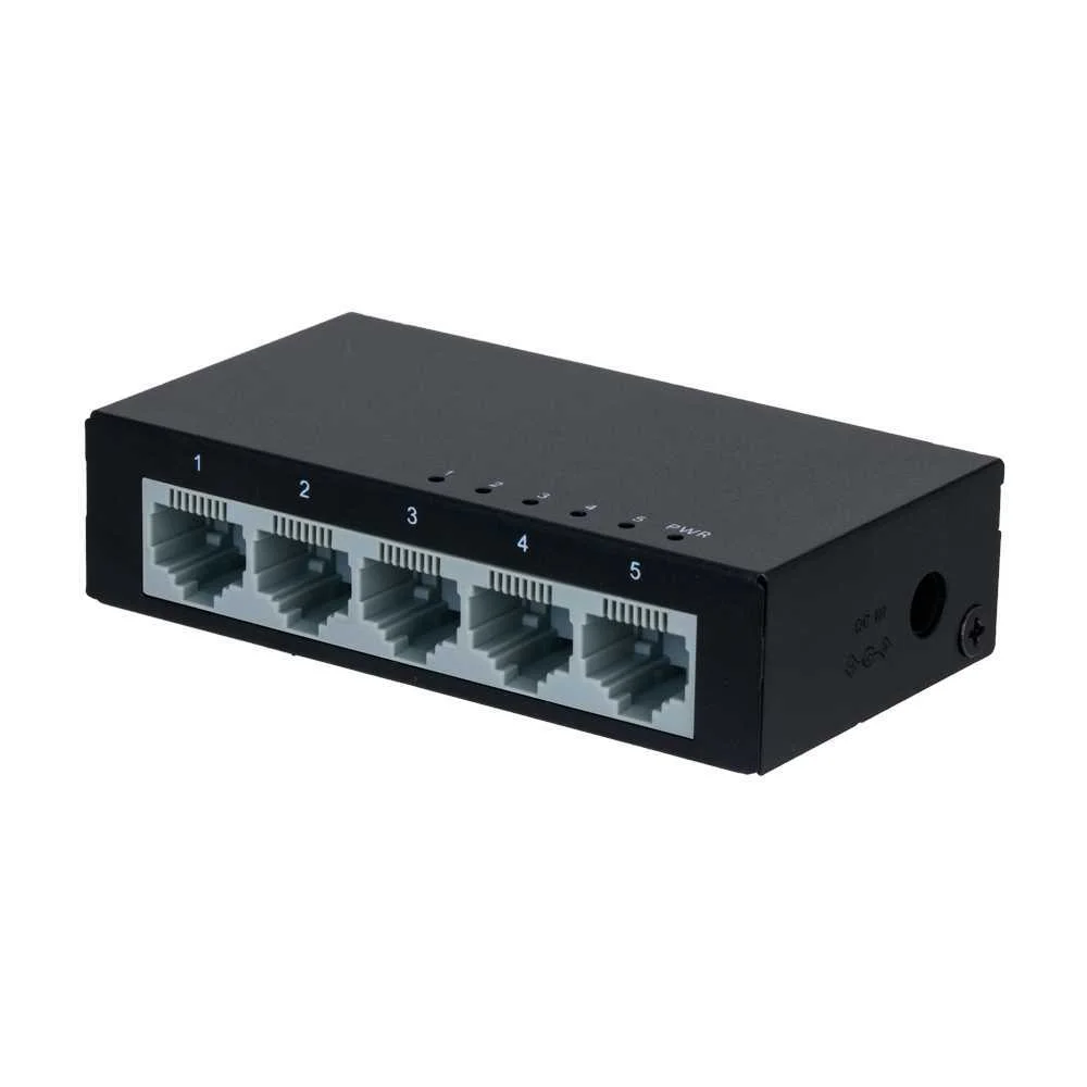 Switch Branded Fast Ethernet - 5 Portas Rj45 - Velocidade 10/100mbps - Buffering Melhorado para Stre