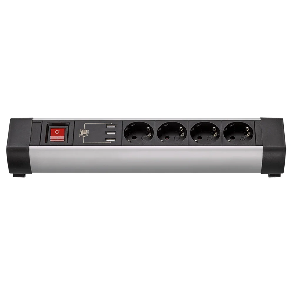 Base m&uacute;ltipla com fixa&ccedil;&atilde;o 4 tomadas + 3 usb