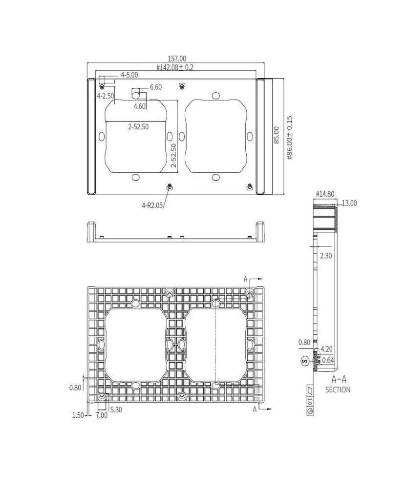 Sonoff 2 Gang Switch Frame For M5-80 (Switchman) Smart Wall Switches, White