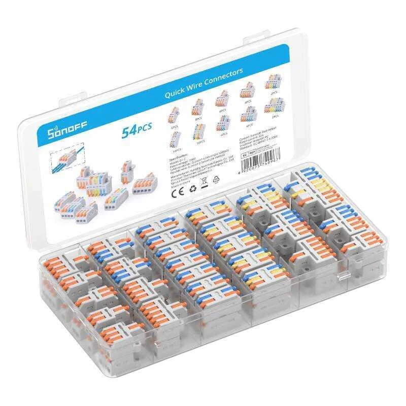 Pacote de Conectores para Uni&atilde;o de Fios Sonoff 54 Unidades