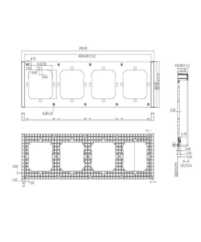 Moldura para Interrutor de Parede Inteligente M5 80 de 4 Vias Qu&aacute;druplo