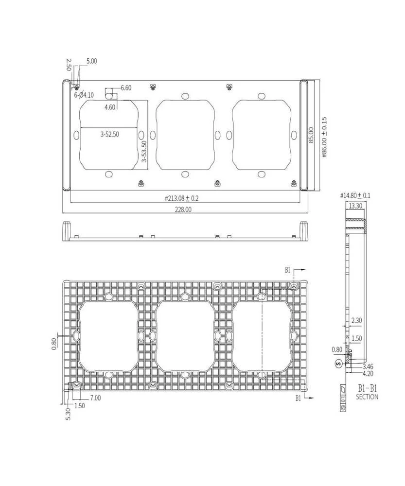 Moldura para Interrutor de Parede Inteligente M5 80 de 3 Vias Triple So