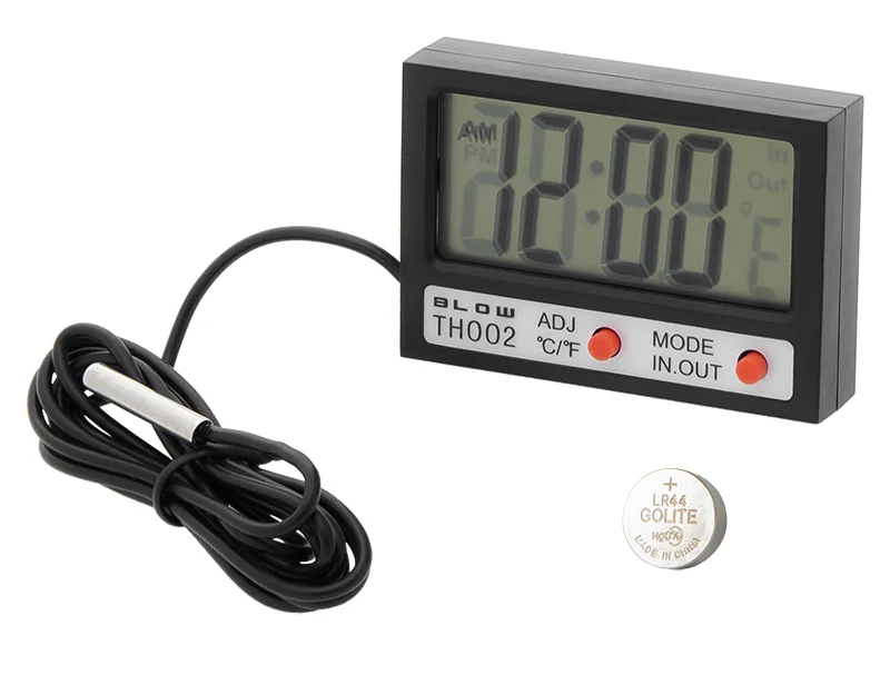 Term&oacute;metro de painel Lcd de sopro + Rel&oacute;gio Th002