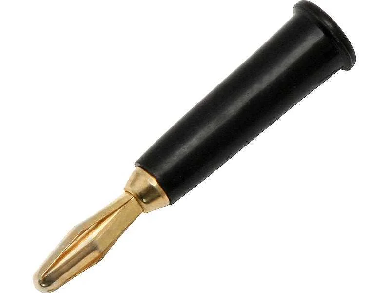 Ficha Banana com Solda Dourada Preto
