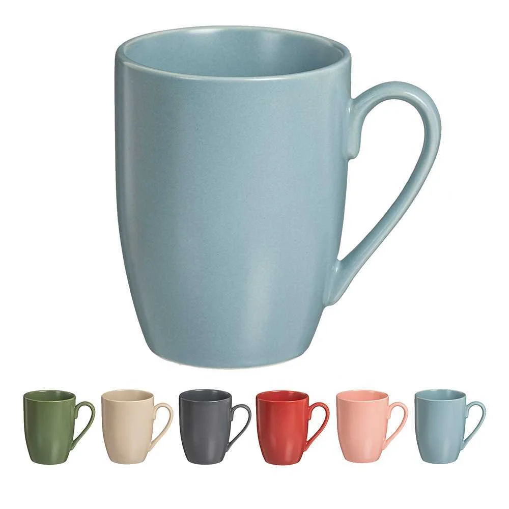 Pack 6 Ch&aacute;vena Mug de Porcelana Mate 350ml 6 Core.