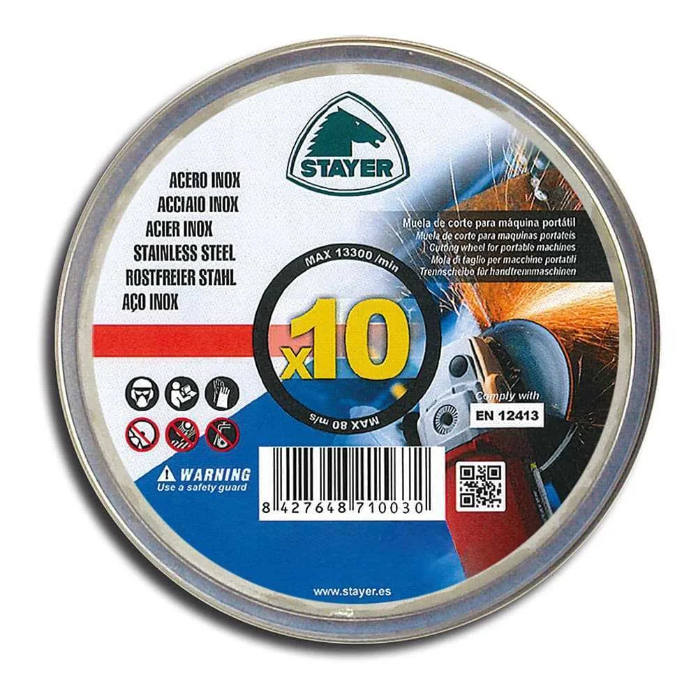 Disco extra fino em a&ccedil;o inox standard, pack 10 un.