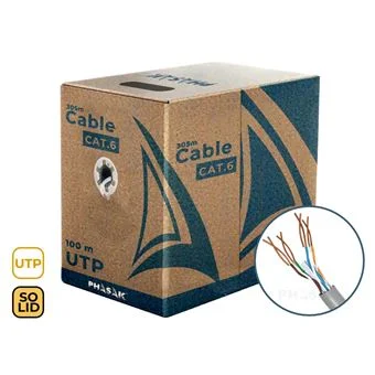 Cat.6 Utp 100 M S&oacute;lido Phasak Awg23  Cca  Phr 6100