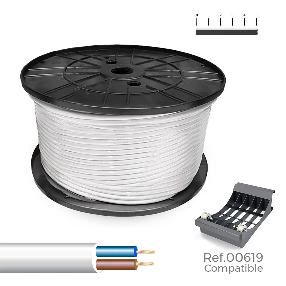 Mangueira tubular h05vv-f, 2x1mm2 branca 300m. ( .