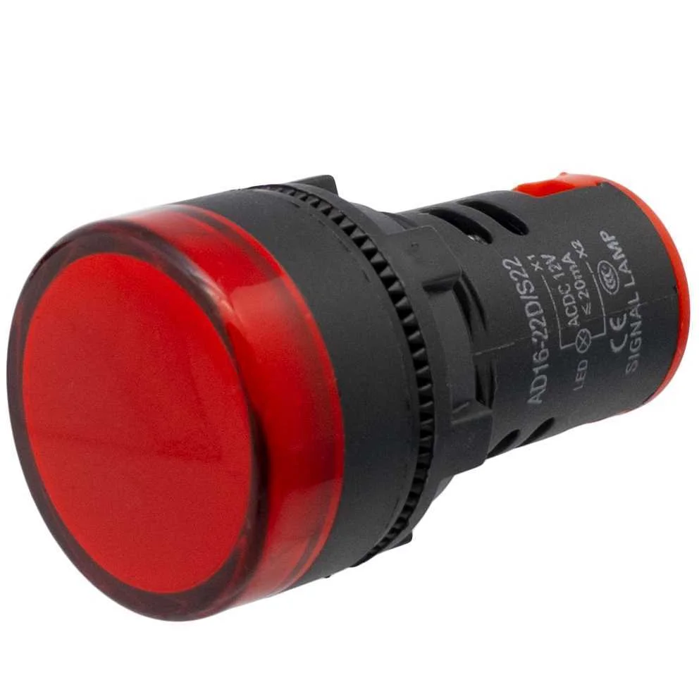 Baliza LED Industrial de 22 Mm, 220v Vermelha