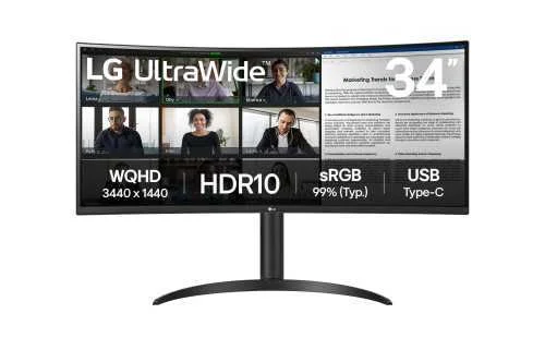 Monitor Curvo 34" 34wr50qk-B Wide Quad Hd Preto - Lg