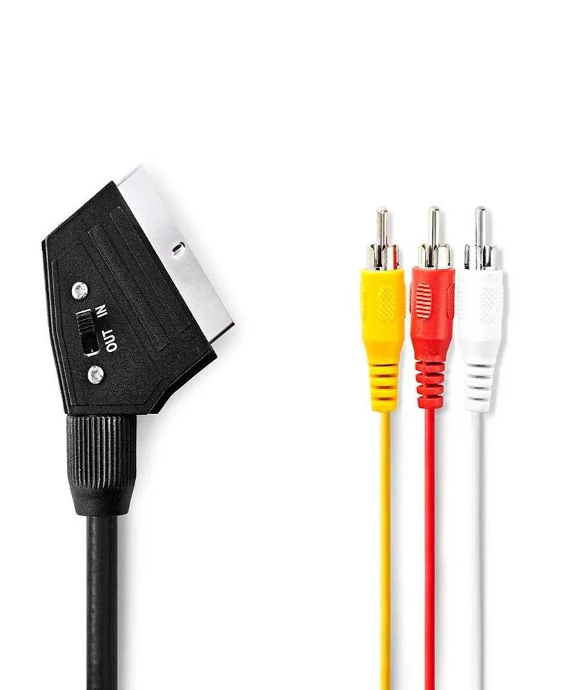 Cable Scart  Scart Macho  3x Rca Macho  Niquelado.