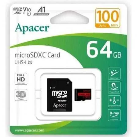 Tarjeta de Memoria Apacer 64gb Xc Uhs 1 Con Adapt.