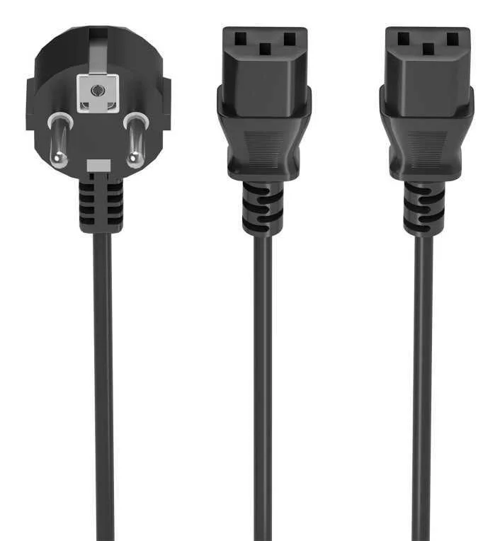 Cable Alimentacion CPU Aisens Cee7/M-2xc13/H Negr.