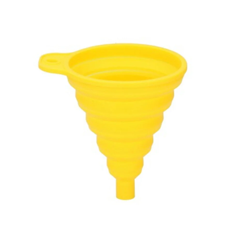 Funil Dobr&aacute;vel Amarelo para Autom&oacute;veis, &Oslash;9x10cm.