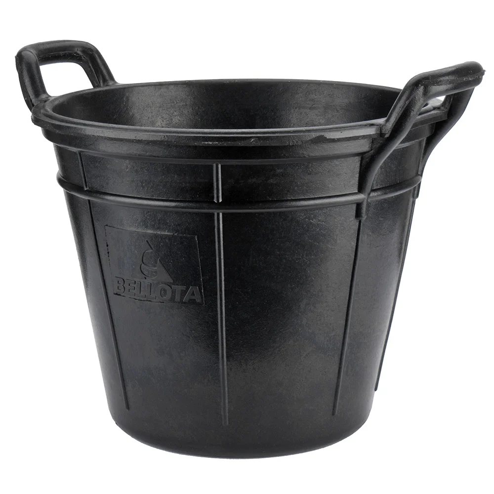 Balde can&aacute;rio 18 l de borracha preta resistente.