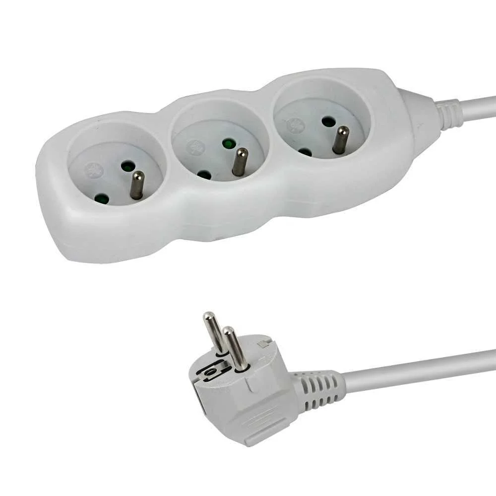 Esperanza Power Strip 3 Sockets 1.5m White