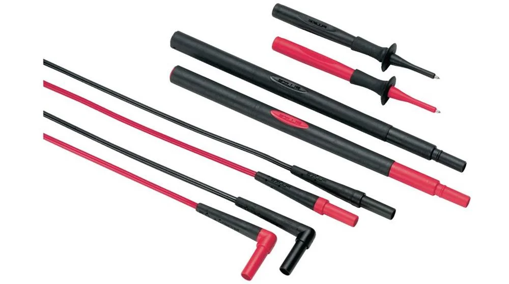 Cabos de medi&ccedil;&atilde;o preto e vermelho