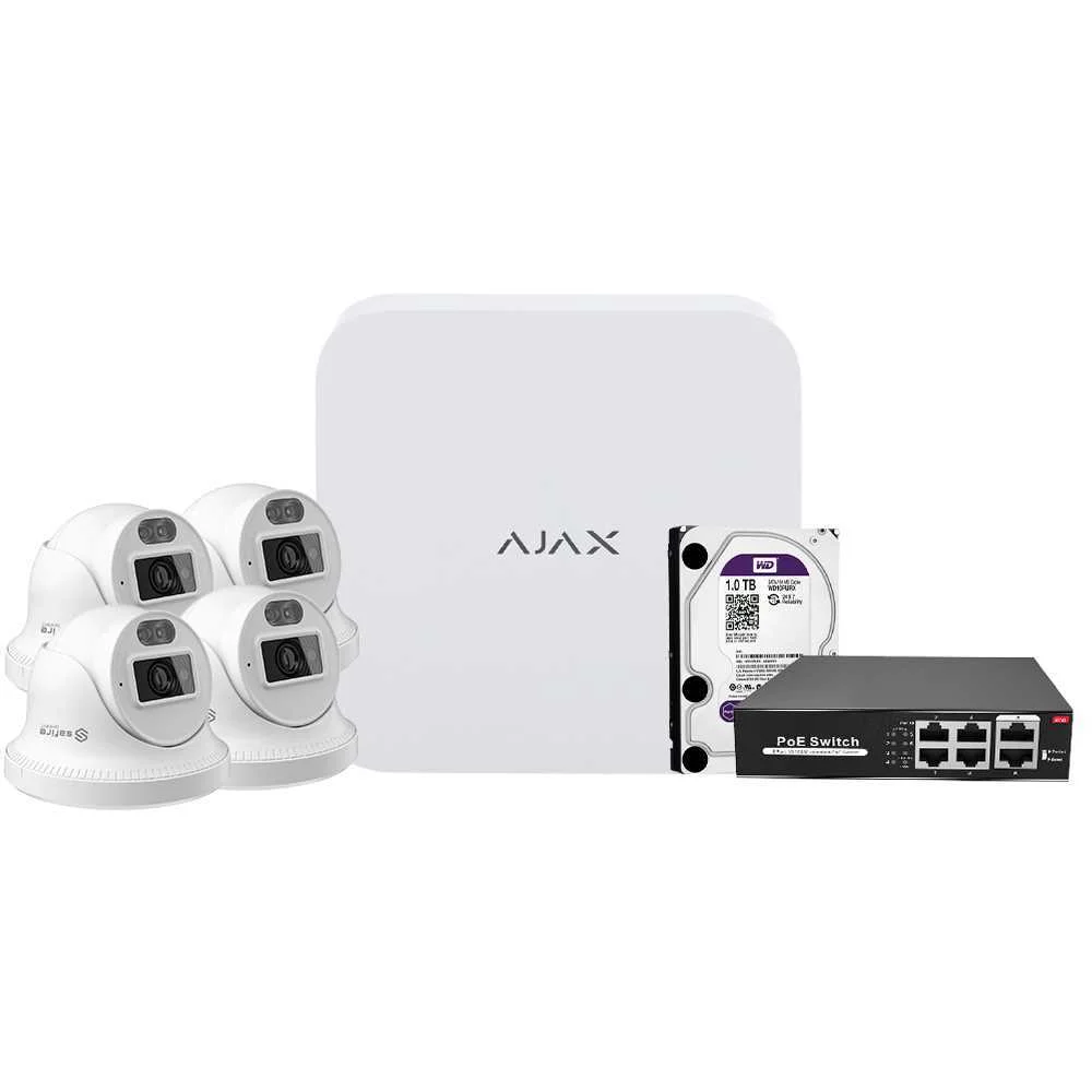 Kit de Videovigil&acirc;ncia Ajax - Gravador Ajax de 8 .