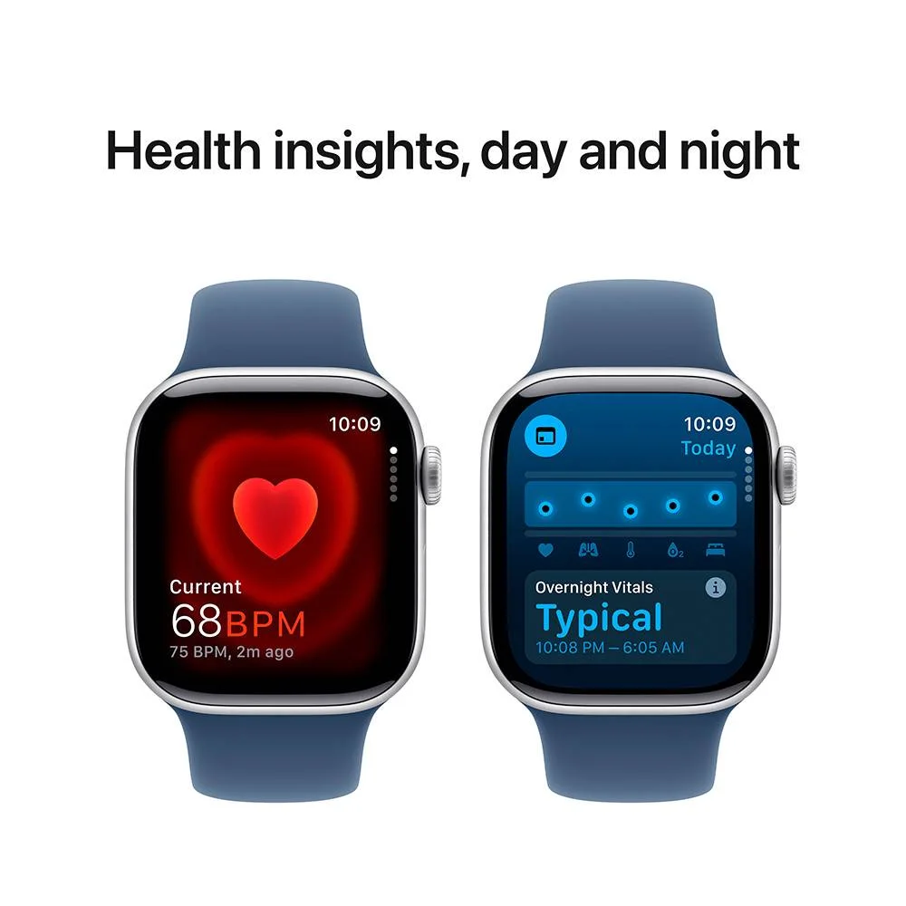 Apple Watch S10 Gps 42mm Alum&iacute;nio Prateado C/ Bracelete Desportiva Azul - M/L