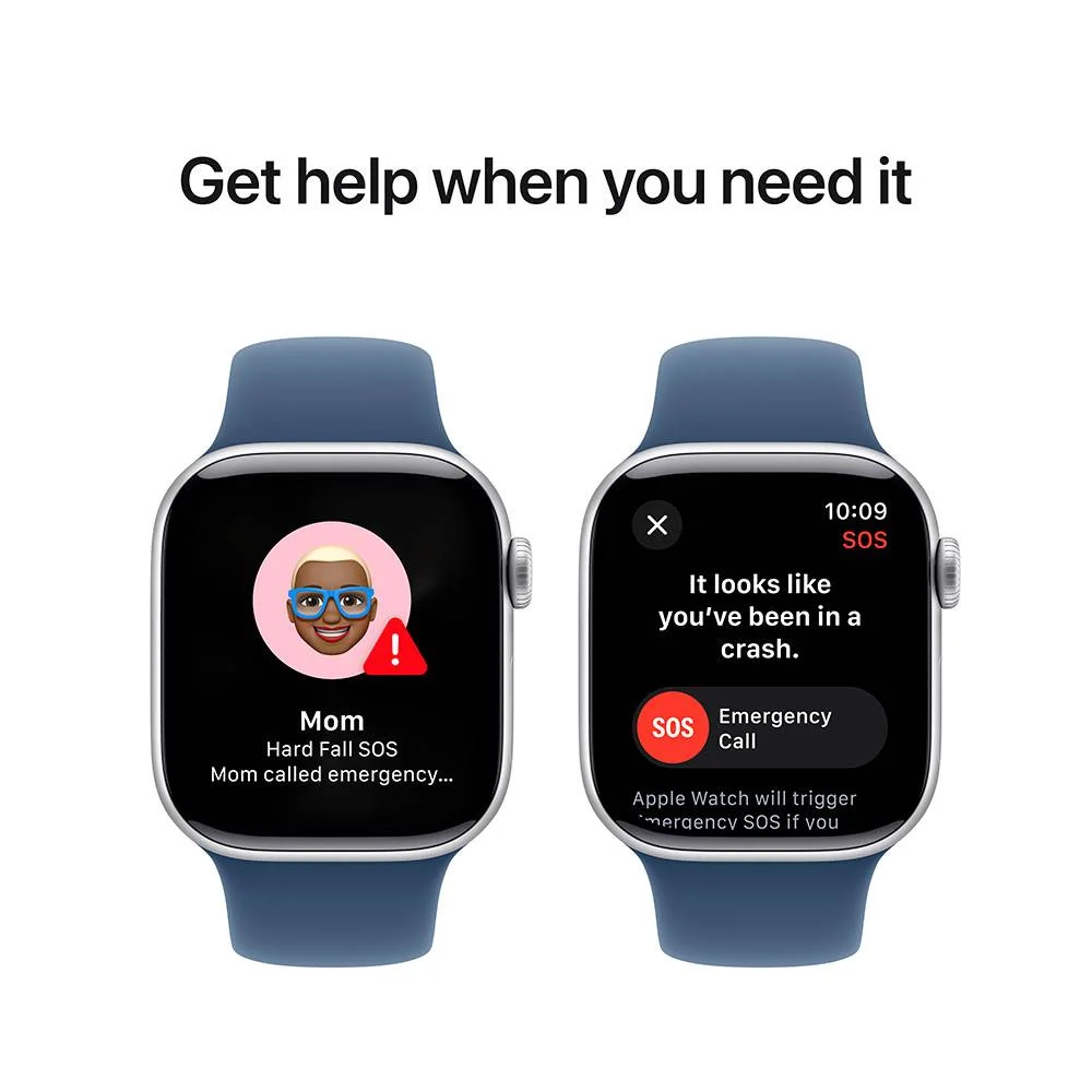 Apple Watch S10 Gps 42mm Alum&iacute;nio Prateado C/ Bracelete Desportiva Azul - M/L