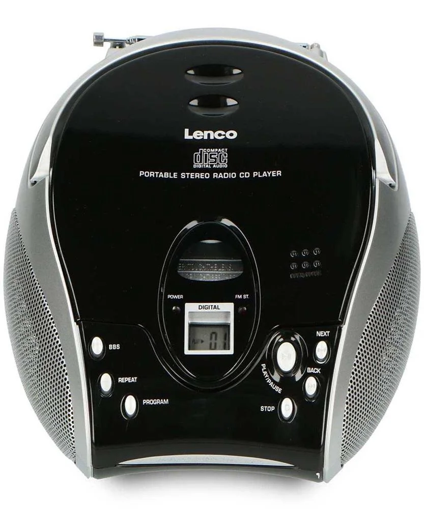 Radio Fm Est&eacute;reo Port&aacute;til Con Lector de Cd Negro/.