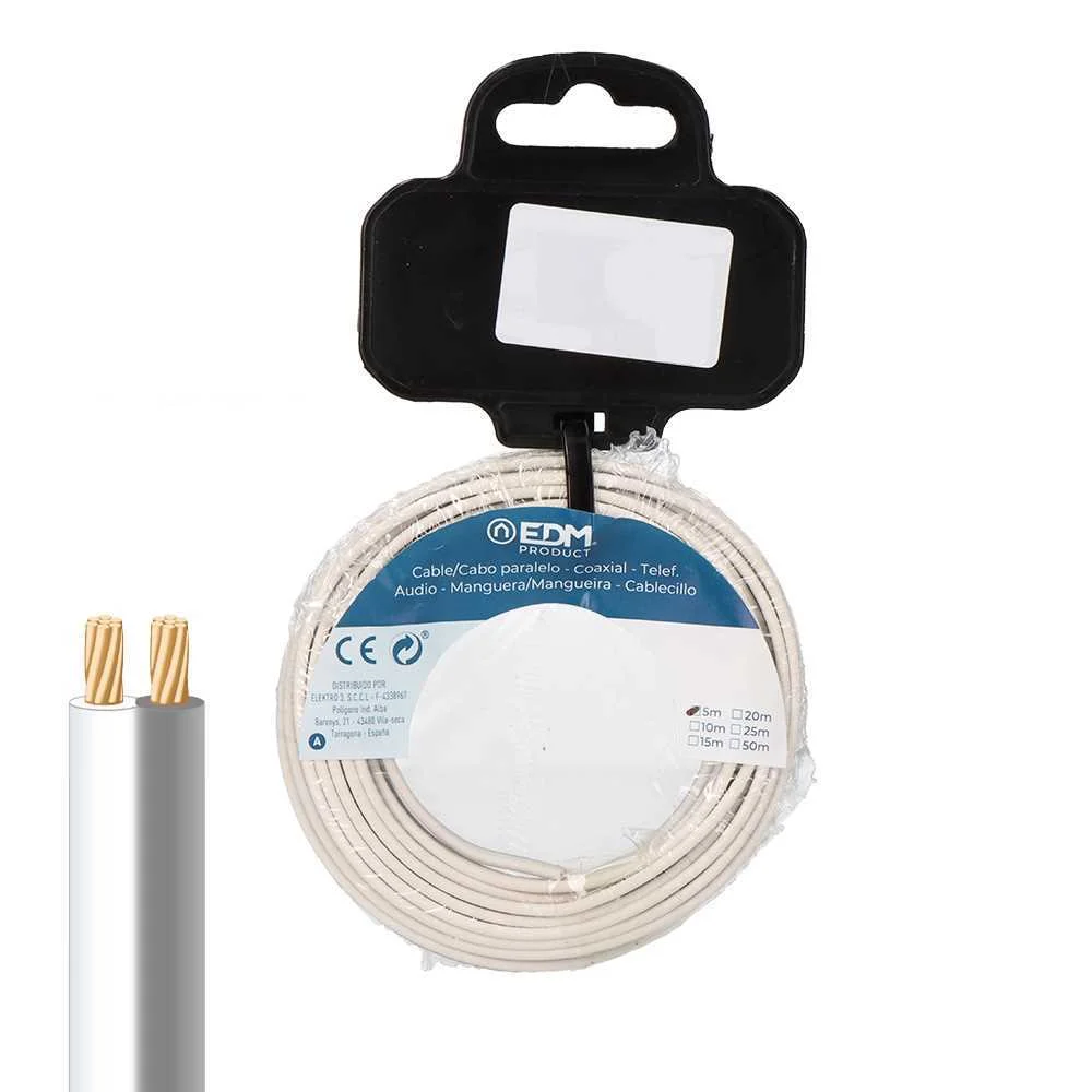 Carretel Paralelo 2 X 0,75 Mm2 Branco/Cinza "Audi.