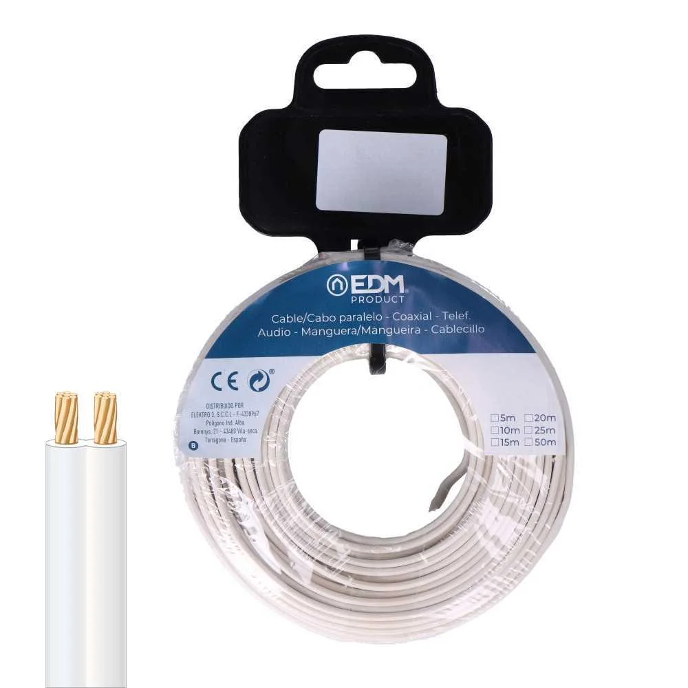 Carretel Paralelo 2 X 2,50 Mm2 Branco "Audio" 10 M