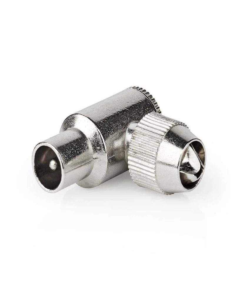 Conector Iec (Coaxial)  Angulado 90  Macho  Nique.