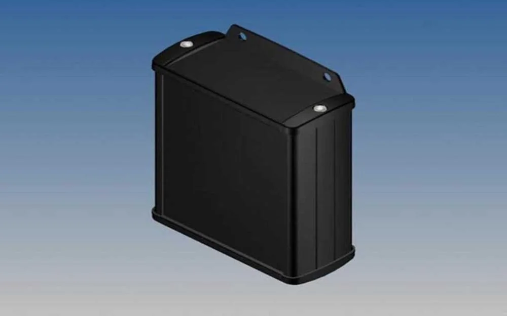 Caixa de Alum&iacute;nio - Preta - 100 X 85,8 X 36,9 Mm - com Flange