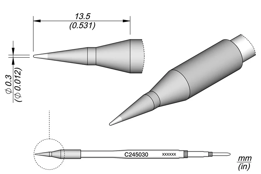 Conical Cartridge &Oslash; 0.3